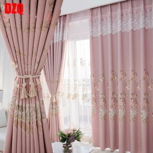 Curtains Modern Minimalist Embroidery Curtains for Living Room and For Bedroom Curtain Window Screen French Window Curtains