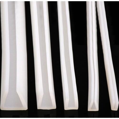 1M U Channel Silicone Rubber Sealing Strip High Temper Resistant Weatherstrip Shower Door Glass Edge Guard Anti-collision Strip