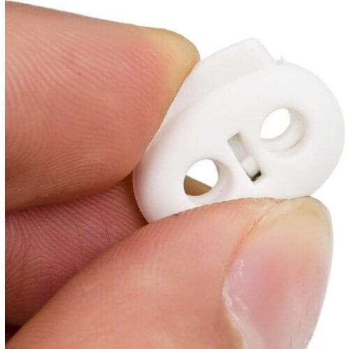 10pcs Pack Cord Lock Toggle Stopper lock Bean White Toggle Clip K113