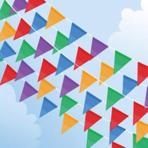 100Flags 18cm Colorful Felt Banner Garlands Birthday Bunting Pennant Baby Shower Wedding Garland Flags Party Decoration Supplies