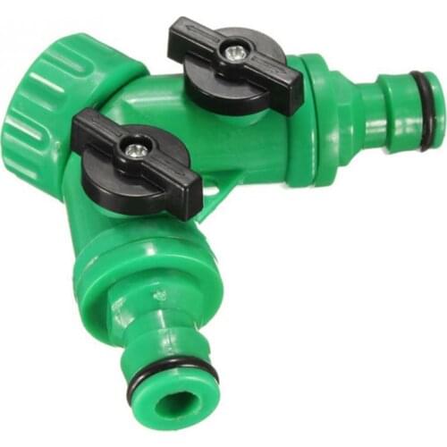 2-way Garden tap water splitter Female 1/2 3/4 garden hose Y splitter watering adjustable switch 1pcs