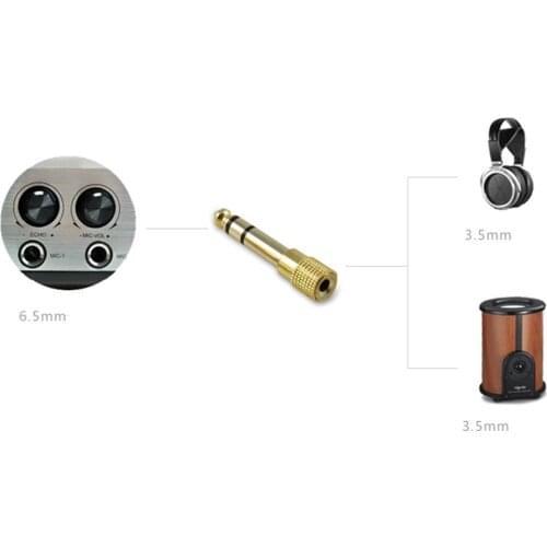4PCS gold plug audio jack TRS 1/4 "(6.3 mm) to 1/8 inch(3.5mm) CONNECTOR