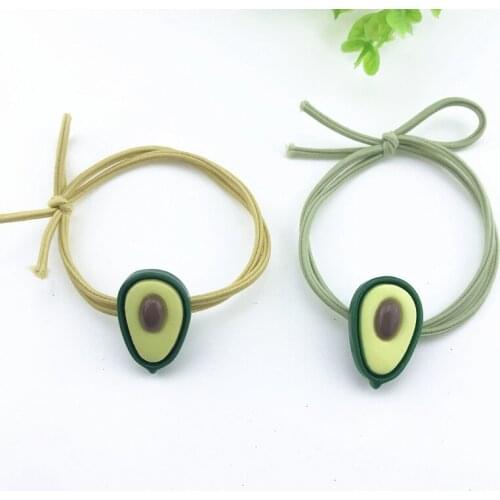 50 Pcs Hair Rope Cute Avocado Bow Knot Hair Rope Wholesale