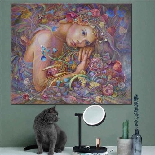 Beautiful women 5D DIY Diamond Painting in color Full Square Round Stone Drill Embroidery Cross Stitch Mosaic living room Decor