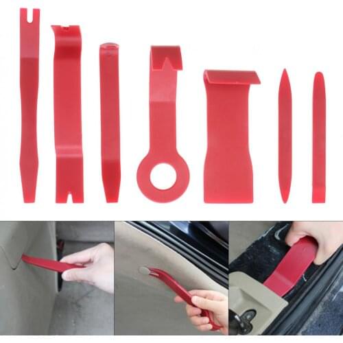 7pcs /Set Universal Portable Plastic Red Car Interior Door Panel Refitting Audio Disassembly Tool