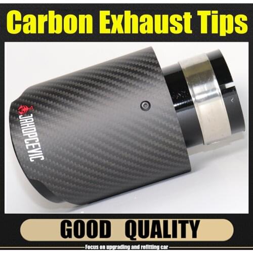 Car Matte Carbon Fiber Muffler Tip Exhaust System Pipe Mufflers Nozzle Universal Straight Stainless Black For Akrapovic