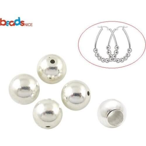 Beadsnice 925 Sterling Silver Beads 2-10mm Round Spacer Beads for DIY Crafting Smooth Beads Wholesale Jewelry ID25610