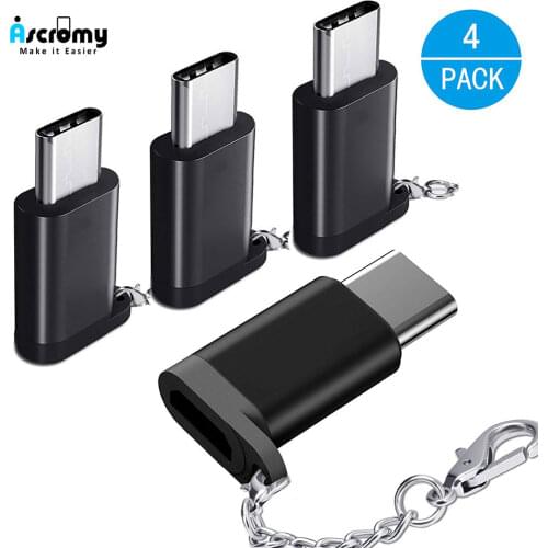 Type C to Micro USB Convert Connector Keychain For Xiaomi Mi 9 10 lite Mi8 Redmi Note 8 Pro One Plus 6T Oneplus 6 Type-C Adapter