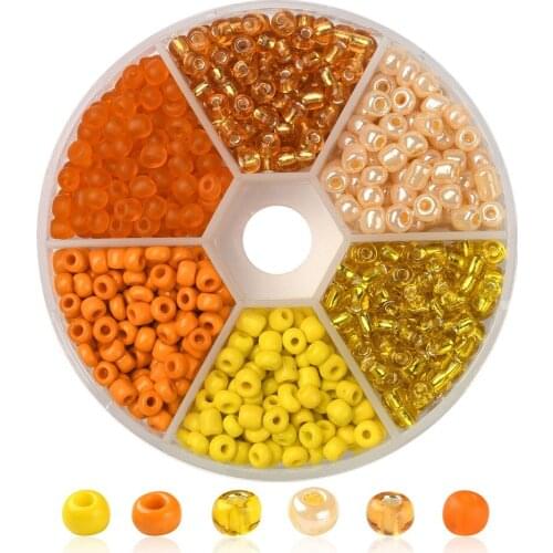 2/3/4mm Gradient Yellow Series Czech Crystal Glass Seed Beads Round Loose Beads for Handmade Jewelry Crafts Accessories Boxed