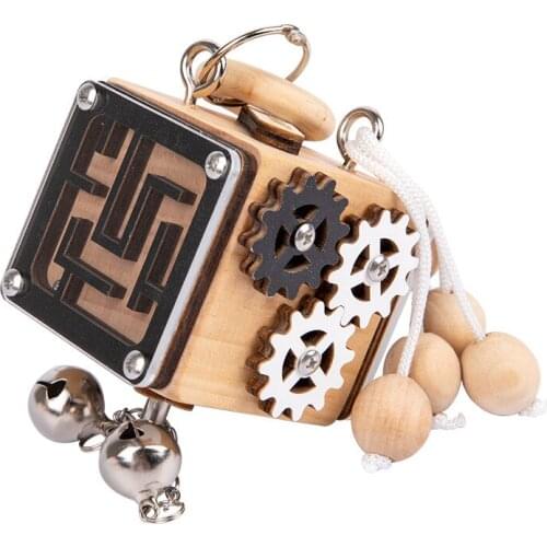 Wooden Busy Cube Children Hands-on Ability Training Lock Box Early Learning Busy board Fidget Baby Montessori Educational Toys