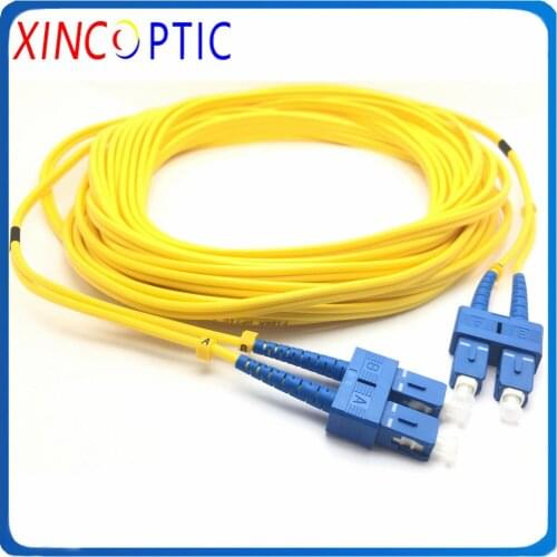 SC-SC Duplex Patch Cord,Single Mode Duplex SM 3.0MM PVC 10M 15M 20M 25M 30M 35M 40M 45M 50M SCUPC-LCFiber Optic Patch Cord Cable