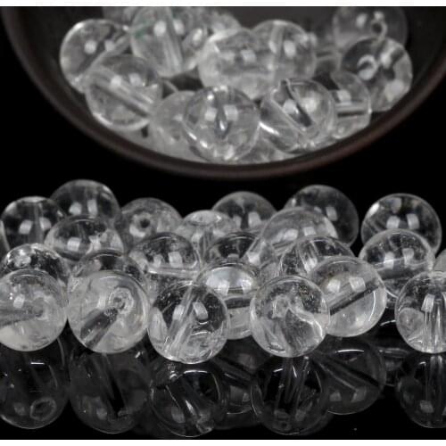 Natural White Clear Quartz Crystal Beads Round Loose Spacer For Jewelry Making 4/6/8/10/12mm DIY Bracelet Handmade