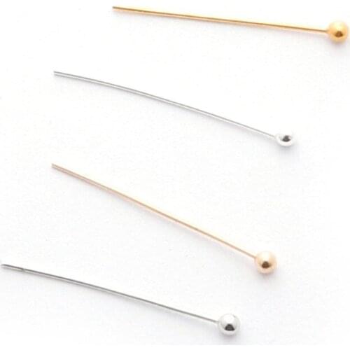 500pcs 0.5x20mm Copper Ball Head Pin Needles Diy Jewelry Findings,Beads Making,Rhodium/KC Gold Jewelry Accessories Supplies