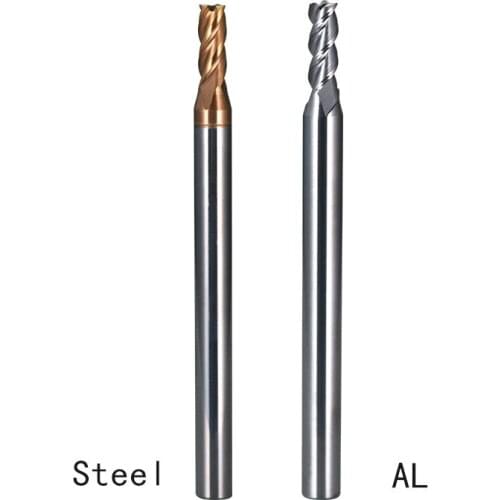 HRC55 5pcs 1.1-3.9*4D*50L-4Flutes Carbide End mill CNC Spiral Router bit milling tools