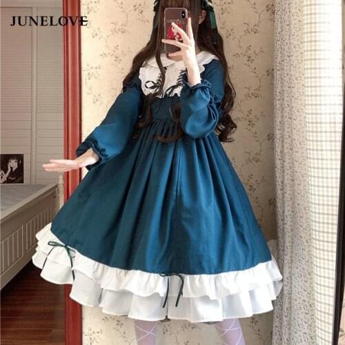 Sweet lolita dress vintage printing lace angel lace bowknot high waist victorian dress kawaii girl gothic lolita op cos loli