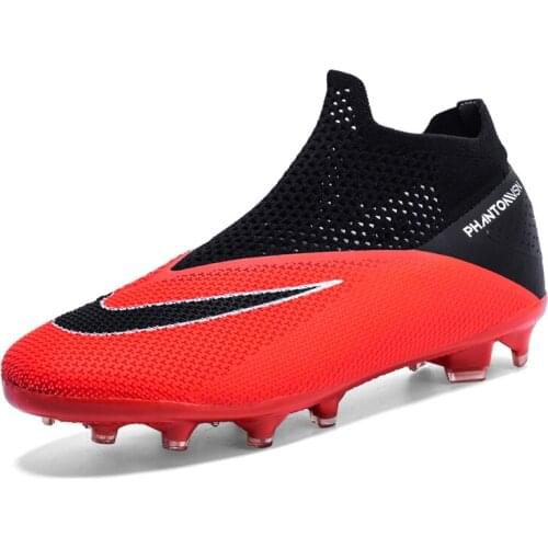 Plus Big Size 36-49 High Ankle Sneakers Men FG Soccer Shoes Kids Outdoor Cleats Long Spikes Profession Chaussure Football Shoes