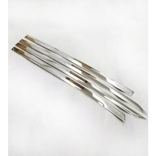 Car cover stainless steel Side Door Body trim stick Strip Molding Stream lamp panel bumper 4pcs For VW Tiguan L 2017