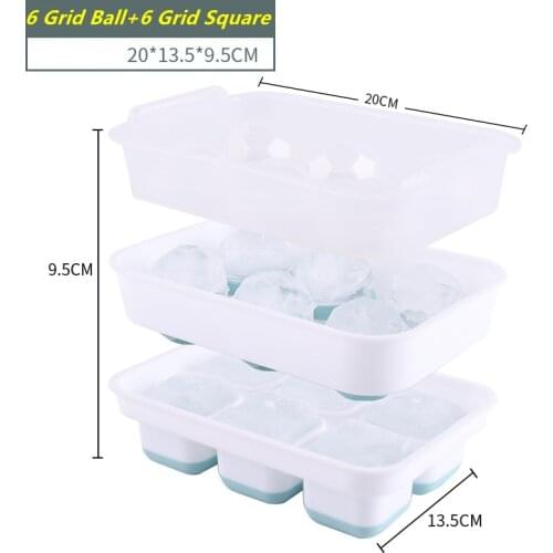 12Grid Cavity Whiskey Ice Cube Maker Silicone Ice Cube Tray with Lid Silicone Ice Ball Mold Ice Cube Mold Kitchen Accessories