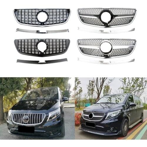 Car Front Racing Grille Upper Facelift Grill For Mercedez-Benz W447 Vito 2020 2021 Diamond GT