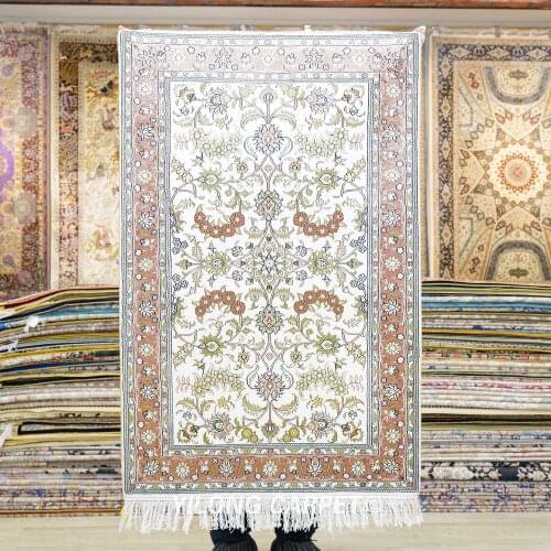YILONG 2.5'x4' Handknotted Silk Persian Carpet Living Room Bedroom Classic Silk Rug (LH846B)
