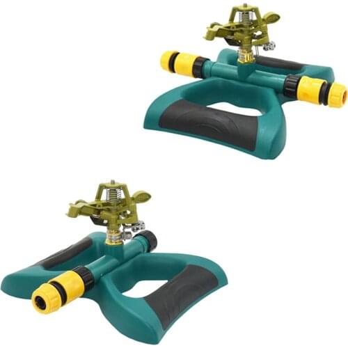 Metal 360 Degree Auto Rotatable Water Sprinkler with Support Adjustable Garden Lawn Irrigation Tools Garden Rocker Nnozzle