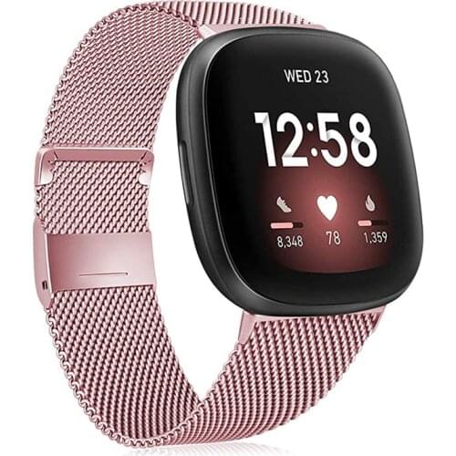 Milanese Stainless steel watchband For fitbit versa 3 metal strap Women Men bracelet band for fitbit sense / versa3 smart watch
