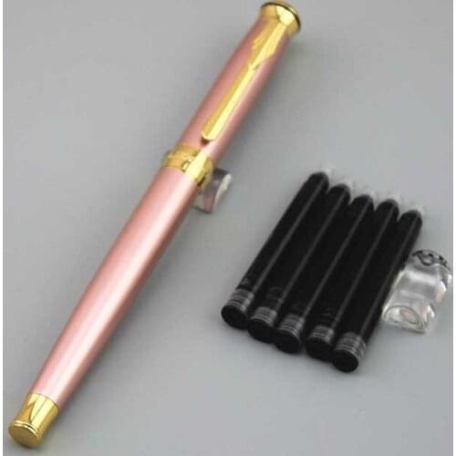 Male female DKW fountain pen High quality metal pens business gift father gift luxury caneta with 5pcs ink sac 052