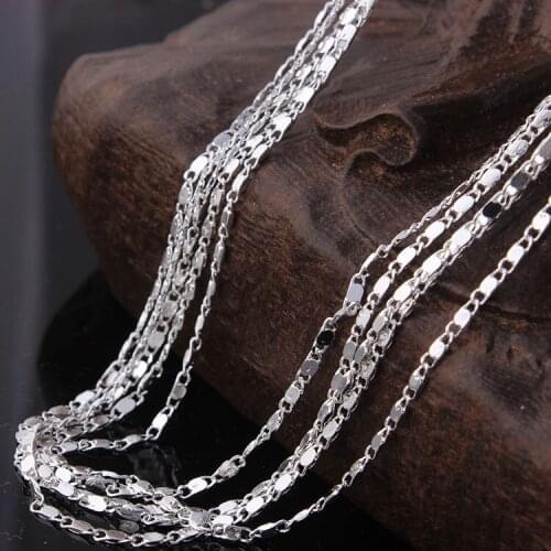 Silver plated chain wholesale figaro chain necklace for women luxury design large stock 16 18 20 22 24 26 28 30 inch wholesale
