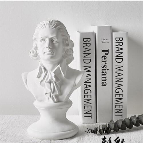 WOLFGANG AMADEUS MOZART BUST STATUE CLASSICAL PERIOD RESIN CRAFTWORK OFFICE HOTEL LIVING ROOM DECORATION GIFT L1598