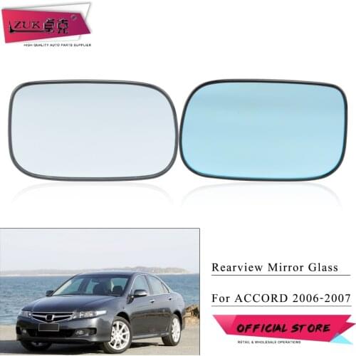 ZUK Door Rearview Mirror Glass For HONDA For ACCORD Euro CL7 CL9 2002-2008 For ACCORD 3.0L CM6 2006 2007 White Blue Heated Lens
