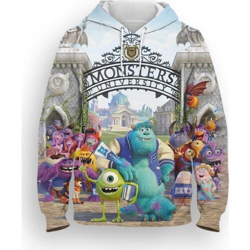 Cartoon Anime Sweatshirt For Boy Girl Kids Disney Movie Monsters, Inc. 3D Print Men Women Hoodies Pullovers Clothing
