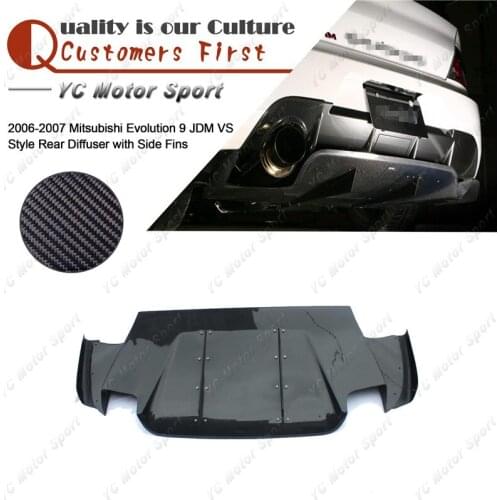 Carbon Fiber Rear Diffuser with Side Fin Fit For 2005-2007 Evolution EVO 9 JDM VS Style Rear Bumper Diffuser Kit