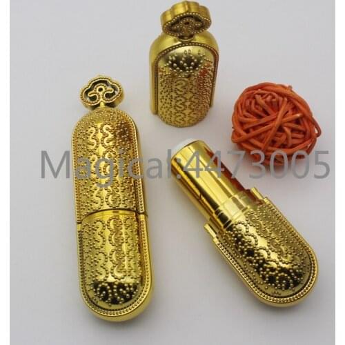 10/20/50pcs Empty Gold Round Lipstick Tubes Refillable DIY Lip Gloss Lip Balm Containers Cosmetic Tool Wholesale Mouth Container