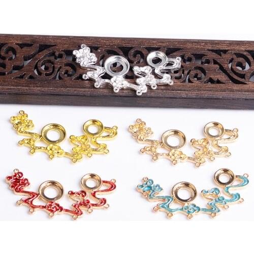 10 Pieces/Lot 52*28mm Metal Cloud Shape Pendant Base Connector DIY Findings For Jewelry Making