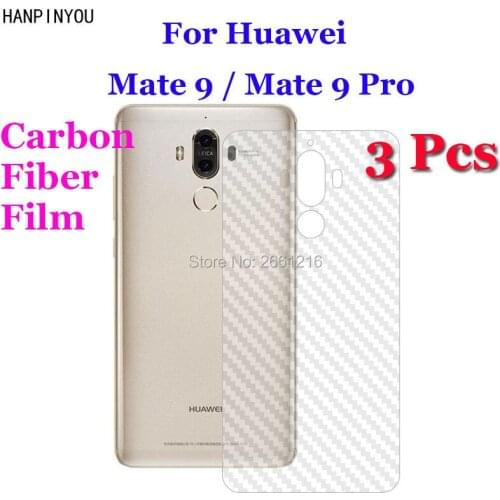 3 Pcs/Lot For Huawei Mate 9 5.9" / Mate 9 Pro 5.5" 3D Non-slip Clear Carbon Fiber Back Film Screen Protector Protective Sticker