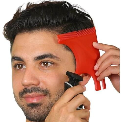 4pcs/set Mens Beard Trim Comb Neck Hair Line Guide Shaping Template Haircuts Template Plastic Hair DIY Tool Hair Template