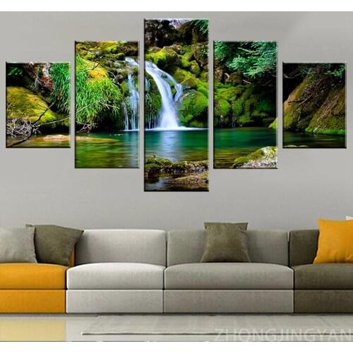 5pcs HD Canvas Canvas Prints Landscape Canvas Landscape Group Home Decor Walls Picture for Living Room Modular Pictures Artwork