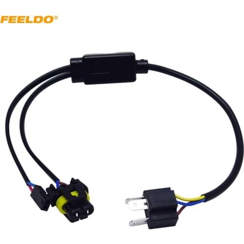 FEELDO 2pcs Simplified H4/9003/HB2 Hi/Lo Bi-Xenon HID Bulbs Relay Harness Wiring Controller #CA4514