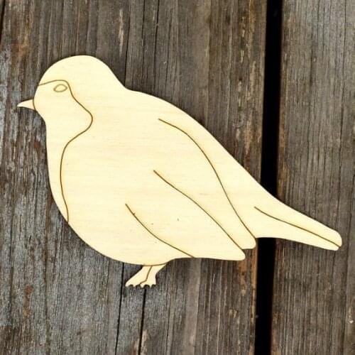 Wooden Robin Perching Craft Shape Plywood Winter Bird Animal Native