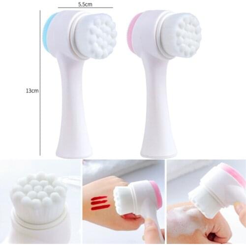 Double-Sided Silicone Facial Cleanser Brush Wash Product Manual Brush Facial Cleansing Massage Blackhead Removal