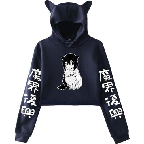 Jahy-sama wa Kujikenai! cat ears hoodie womens long-sleeved hooded sweatshirt hot-selling casual all-match hoodie tops