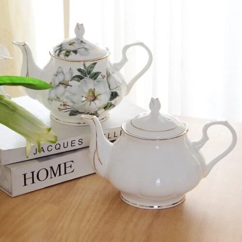 European Coffee Maker Bone China Office Kettle Afternoon Tea Pot Kung Fu Tea Set Household Large Capacity Ceramic Filter Teapot