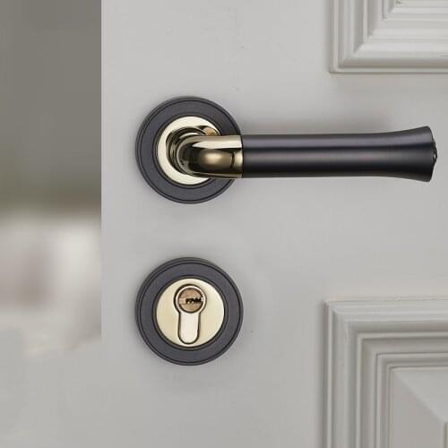 European Style Zinc Alloy Door Handle Lock Indoor Security Door Locks Bedroom Mute Split Lock Furniture Hardware Accessories