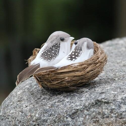 1 Set Bird Nest Decor Easter Artificial Bird Nest Ornament Bird Model Nest Bird Egg Set for Bird Egg Home Decoration