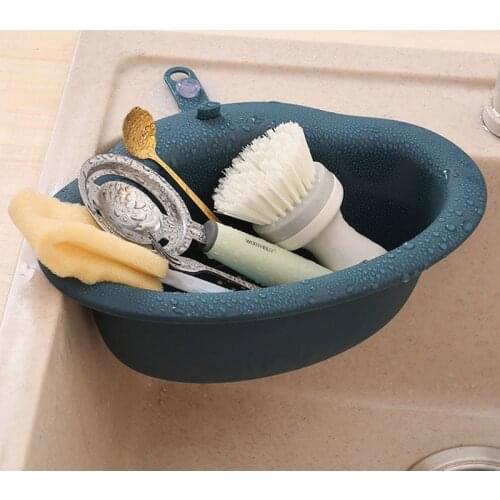Kitchen Sink Multifunctional Storage Rack Suction Cup Washing Bowl Sponge Holder Bathroom Corner Kitchen Organizer Home Tools