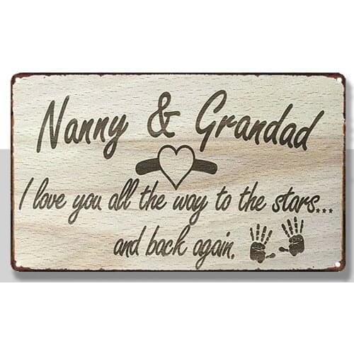 Metal Tin Sign nanny grandad Decor Bar Pub Home Vintage Retro Poster