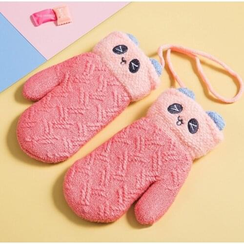 Cute Warm Gloves Winter Plus Velvet Thickened Childrens Gloves 134
