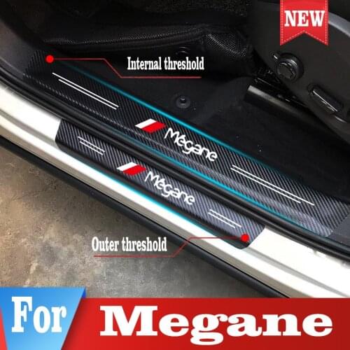 Car Stickers Door Sill Threshold Protection Scuff Plate Guard Pedal Cover Decor Parts For Renault Megane Car Styling Accessories