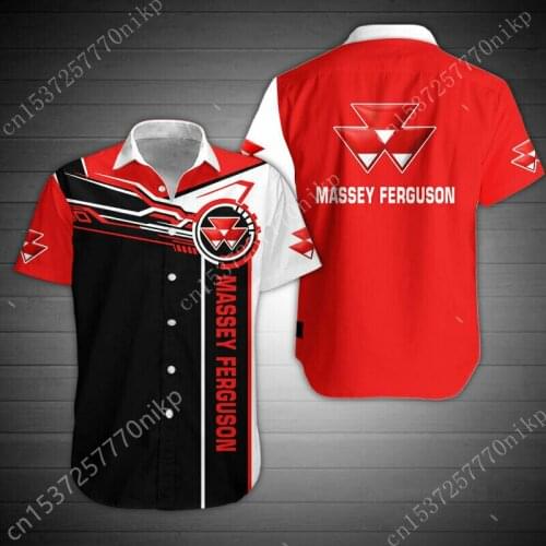2021 New Massey Ferguson Mens Shirt 3D Anime Mens Clothing Harajuku Casual Oversized T-shirt Top High Quality Button Cardigan