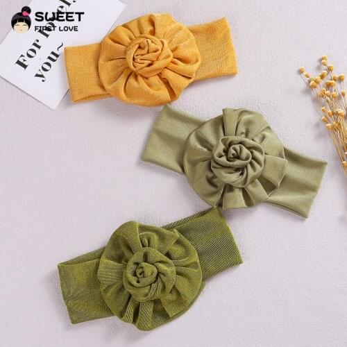 Solid Color Newborn Headband Flower Girls Hair Band Elastic Cotton Children Turban For Babies Kids Headwear Hair Accessories